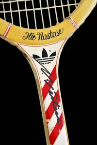 Racheta de tennis Adidas "Ilie Năstase " cu autograf original view 2